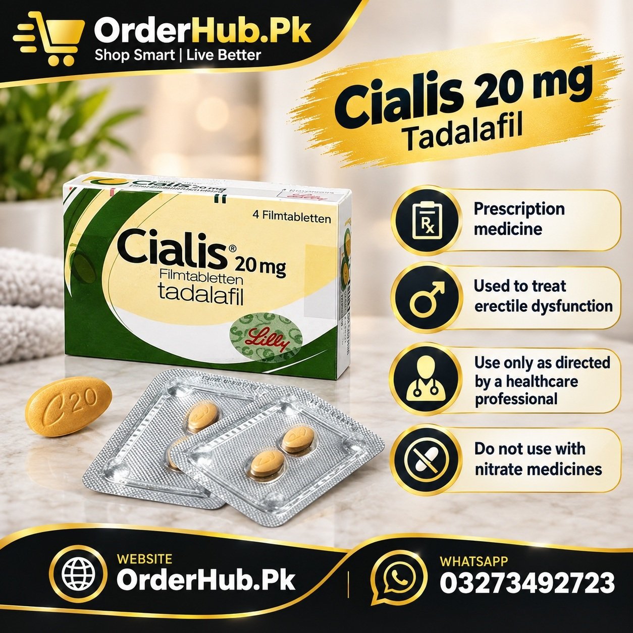 Cialis 20mg Tablets in Pakistan