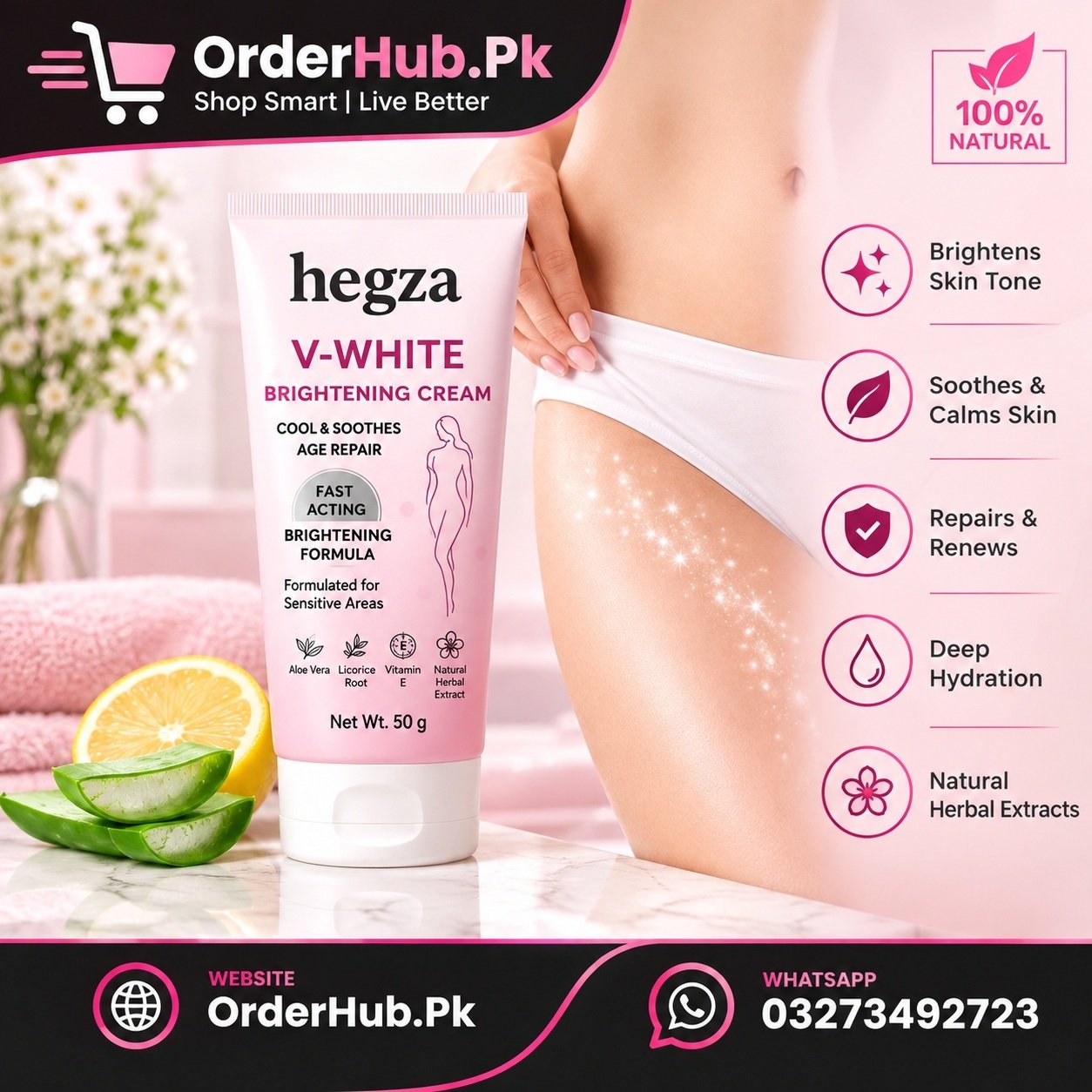 Hegza V White Cream in Pakistan